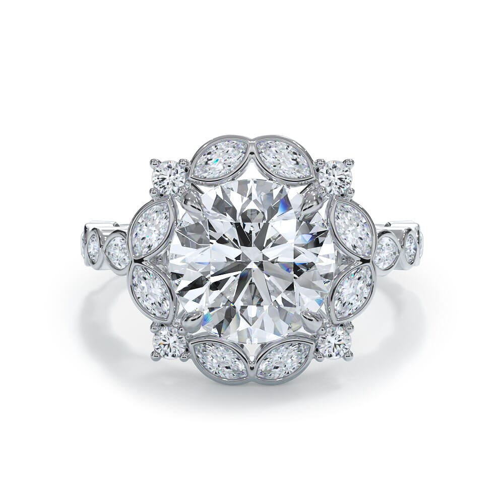 Luminaria Bezel Marquise Halo Ring