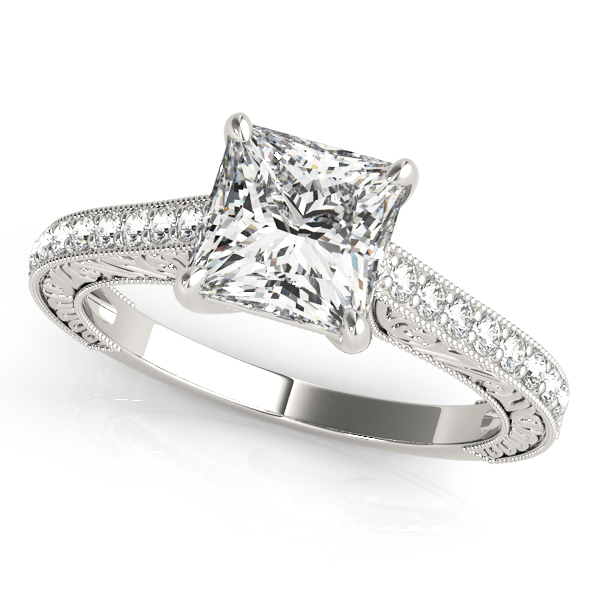 Tinsley Vintage Pave Diamond Engagement Ring