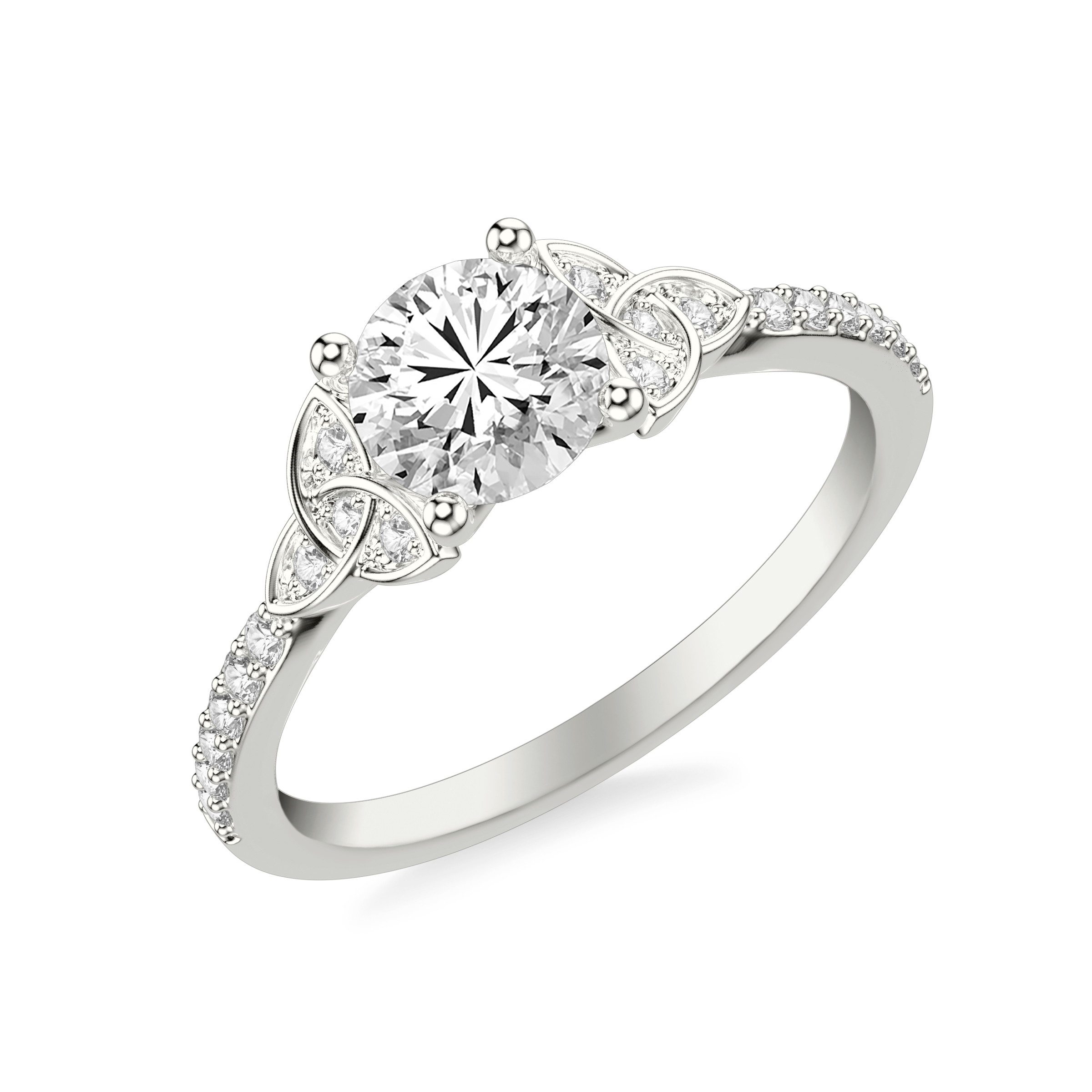 Shelley Trinity Pave Engagement Ring
