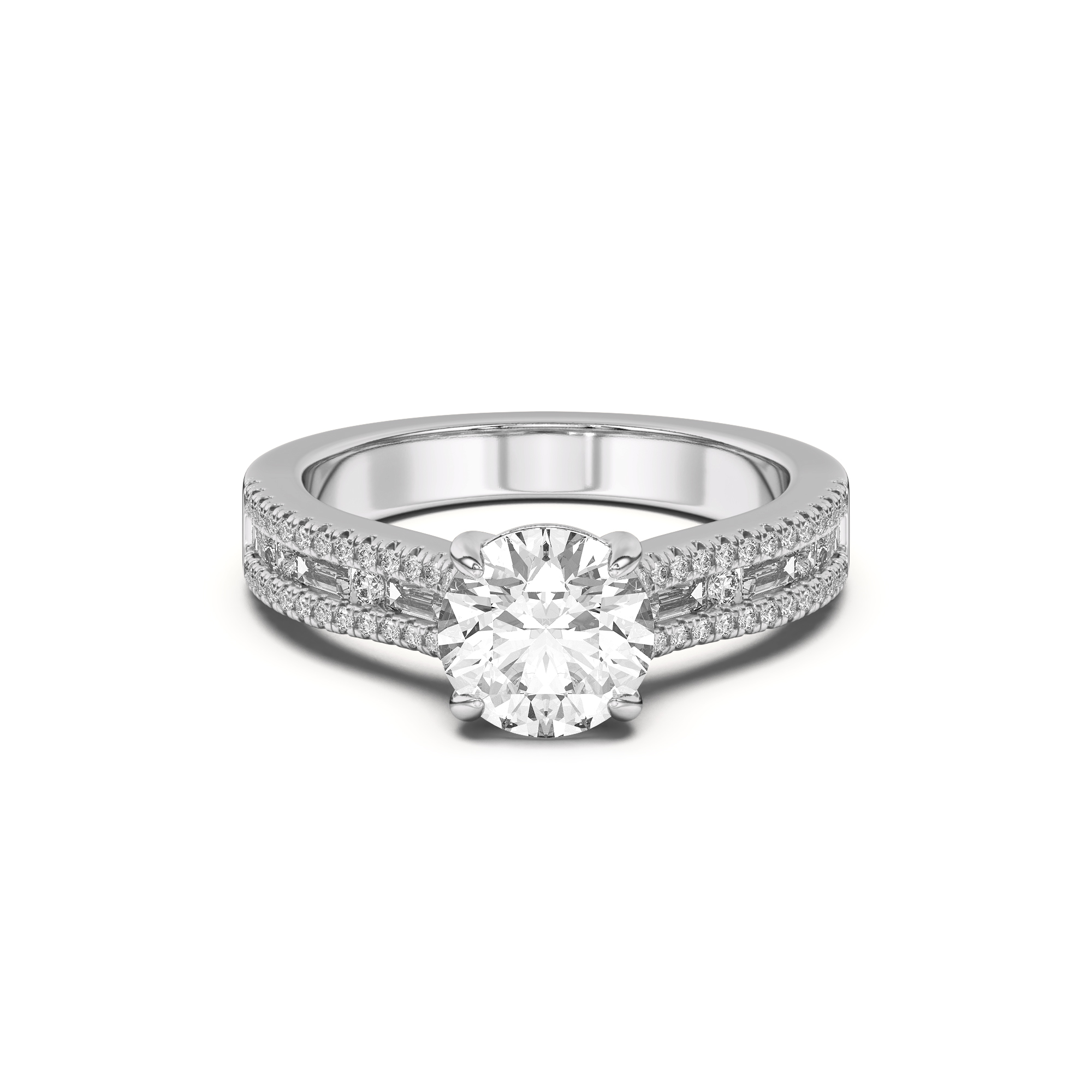 Rochelle Triple Row Diamond Engagement Ring