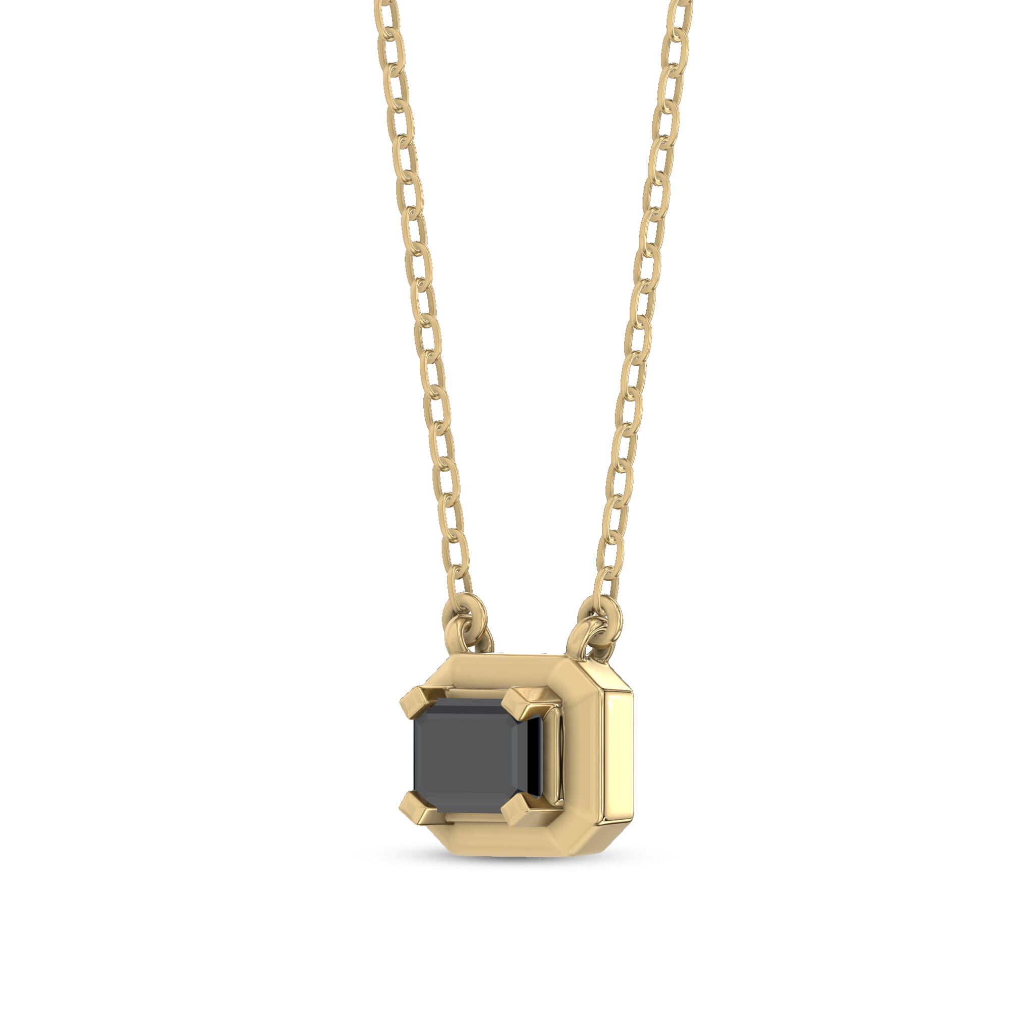 Midnight Noir Emerald-Cut Black Diamond Necklace By Christian Siriano