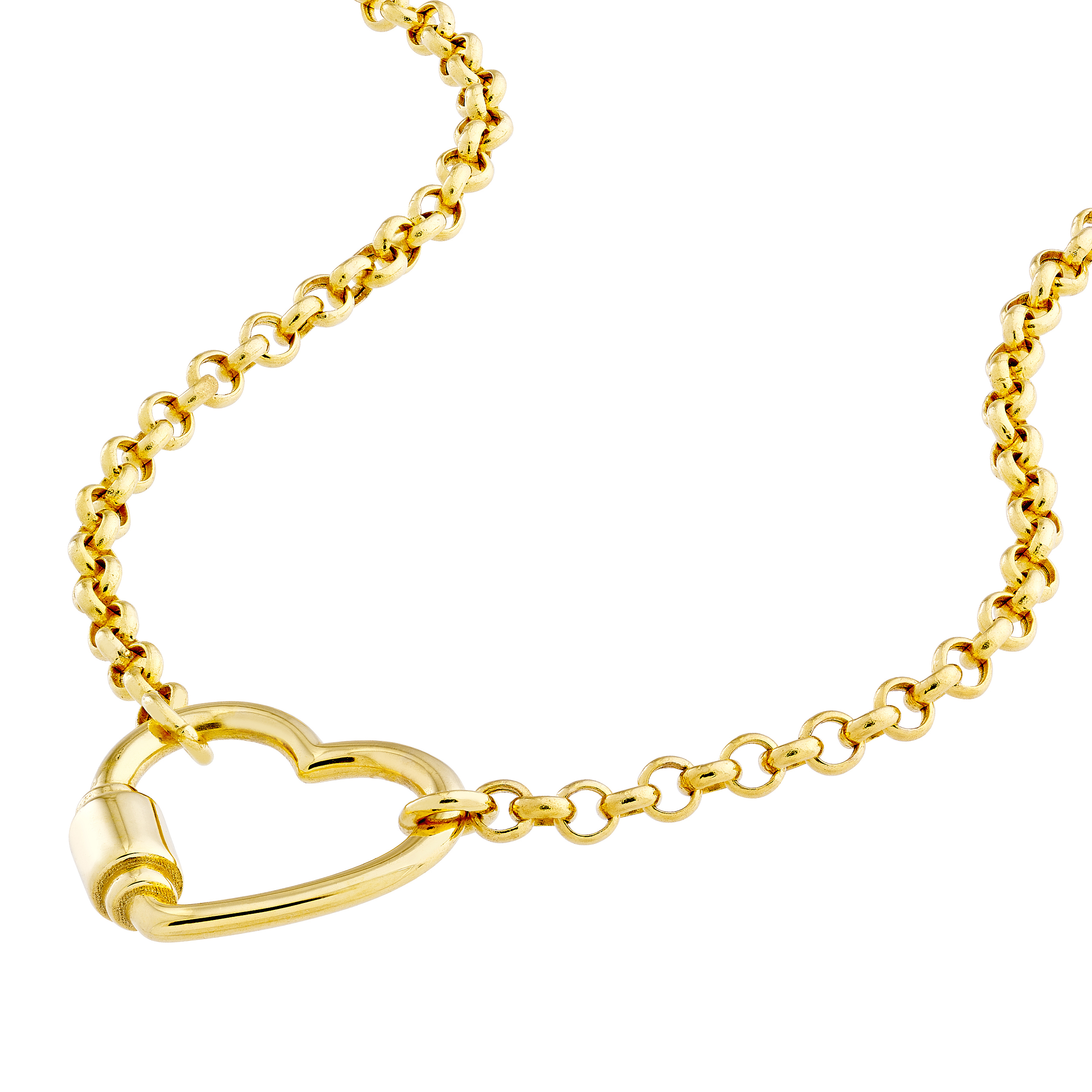 Carabiner Heart Gold Necklace