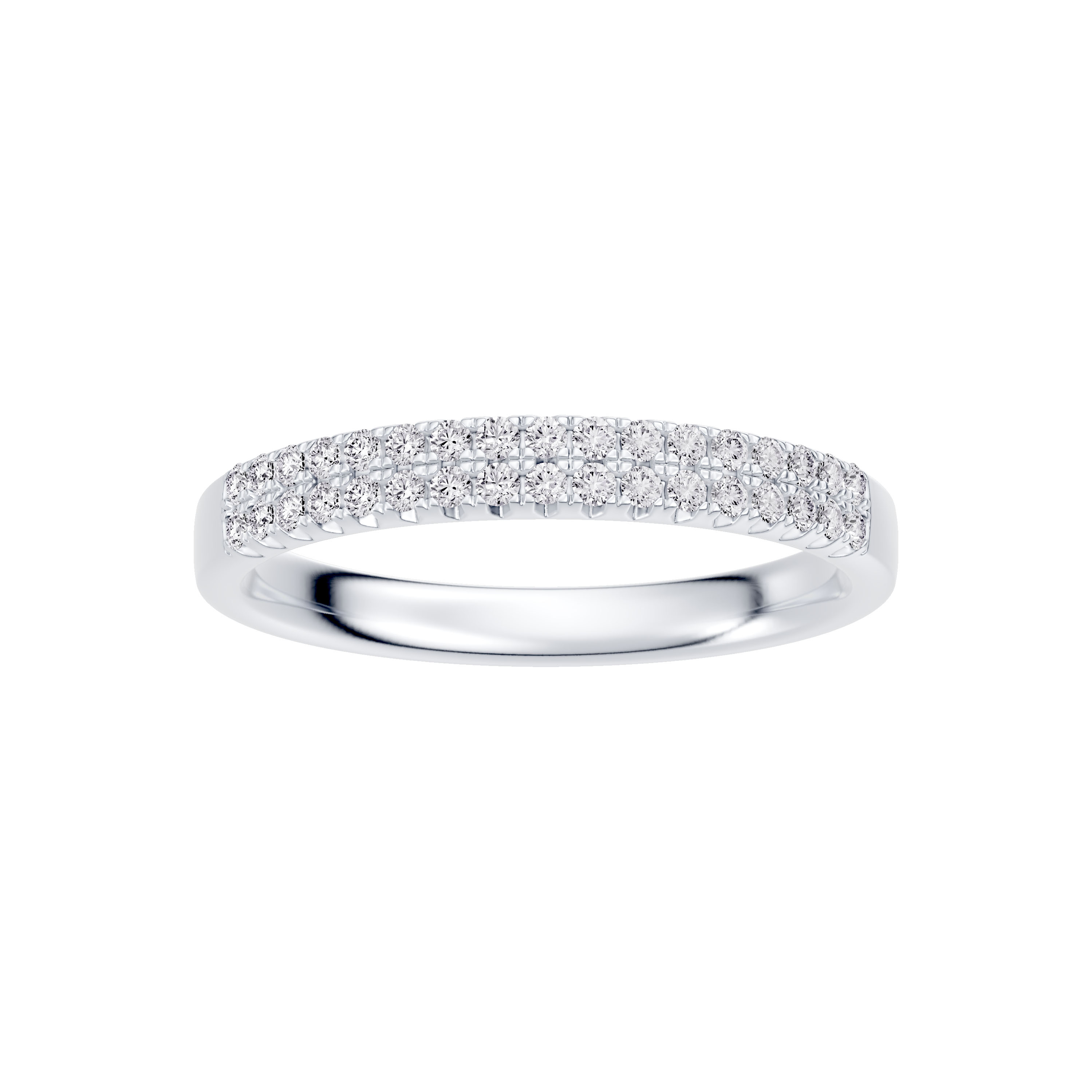 Classic Double-Row Pave Diamond Band
