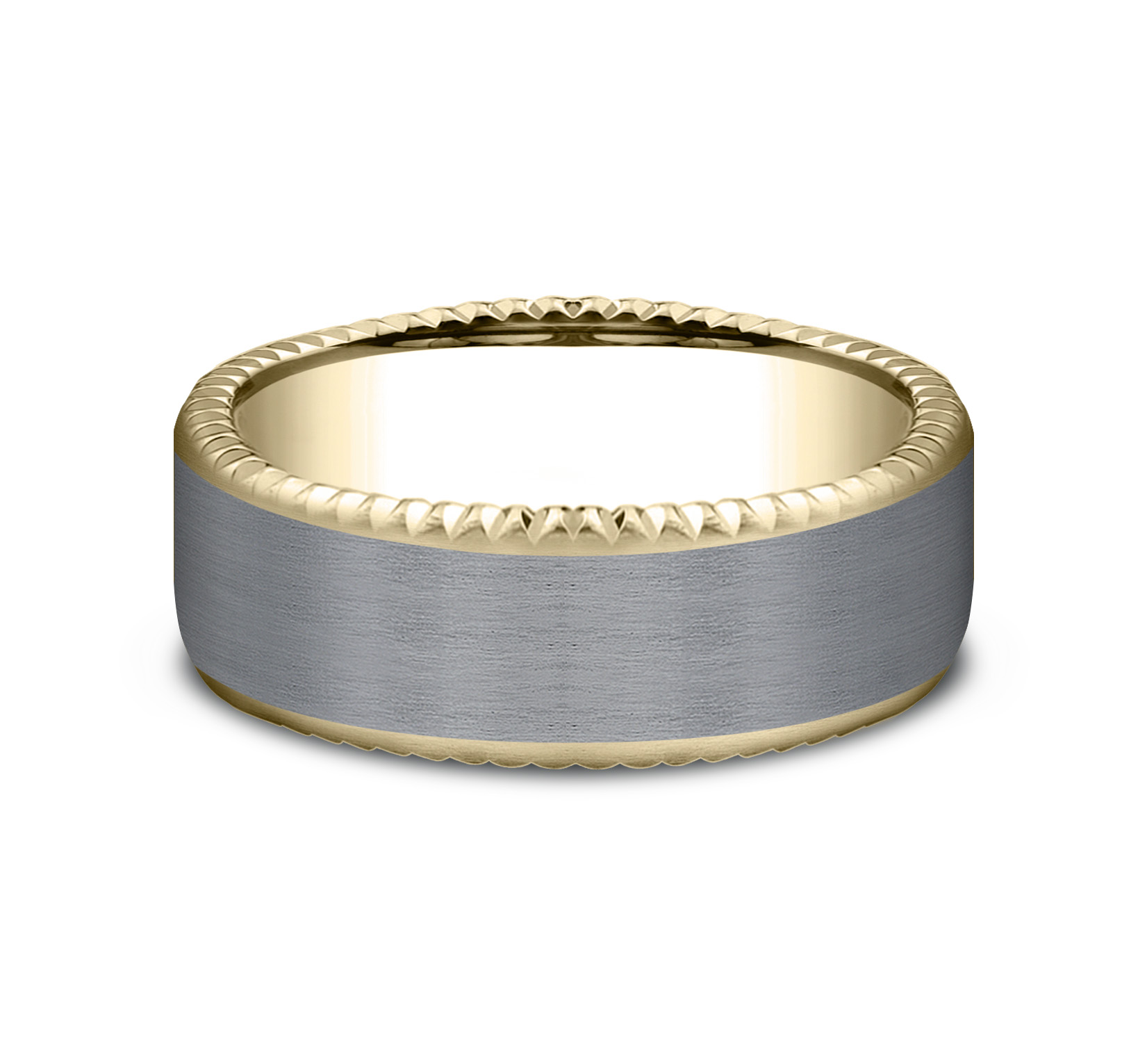 Bastion Thin Fluted Bevel Grey Tantalum Comfort-Fit Band (7.5mm)