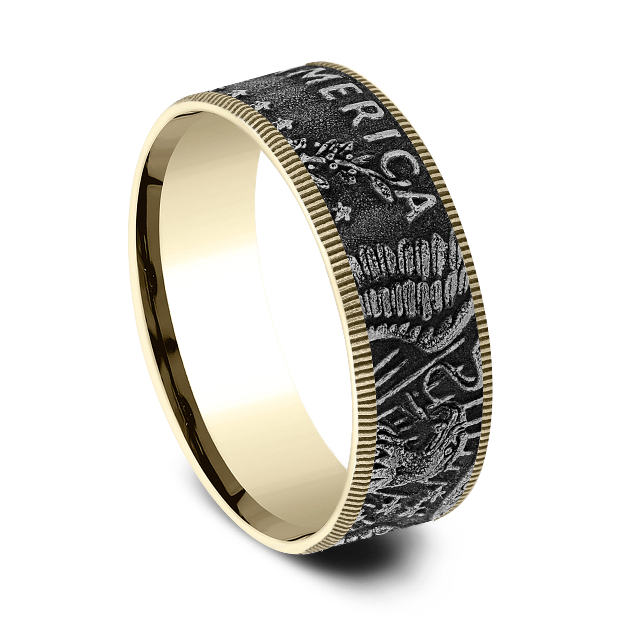 Liberty Coin-Edge Two-Tone Comfort-Fit Band (7.5mm)