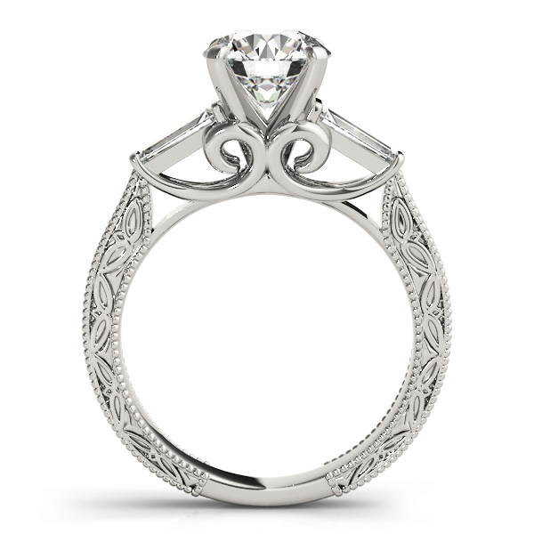 Vivi Vintage Inspired 3 Stone Baguette Diamond Engagement Ring