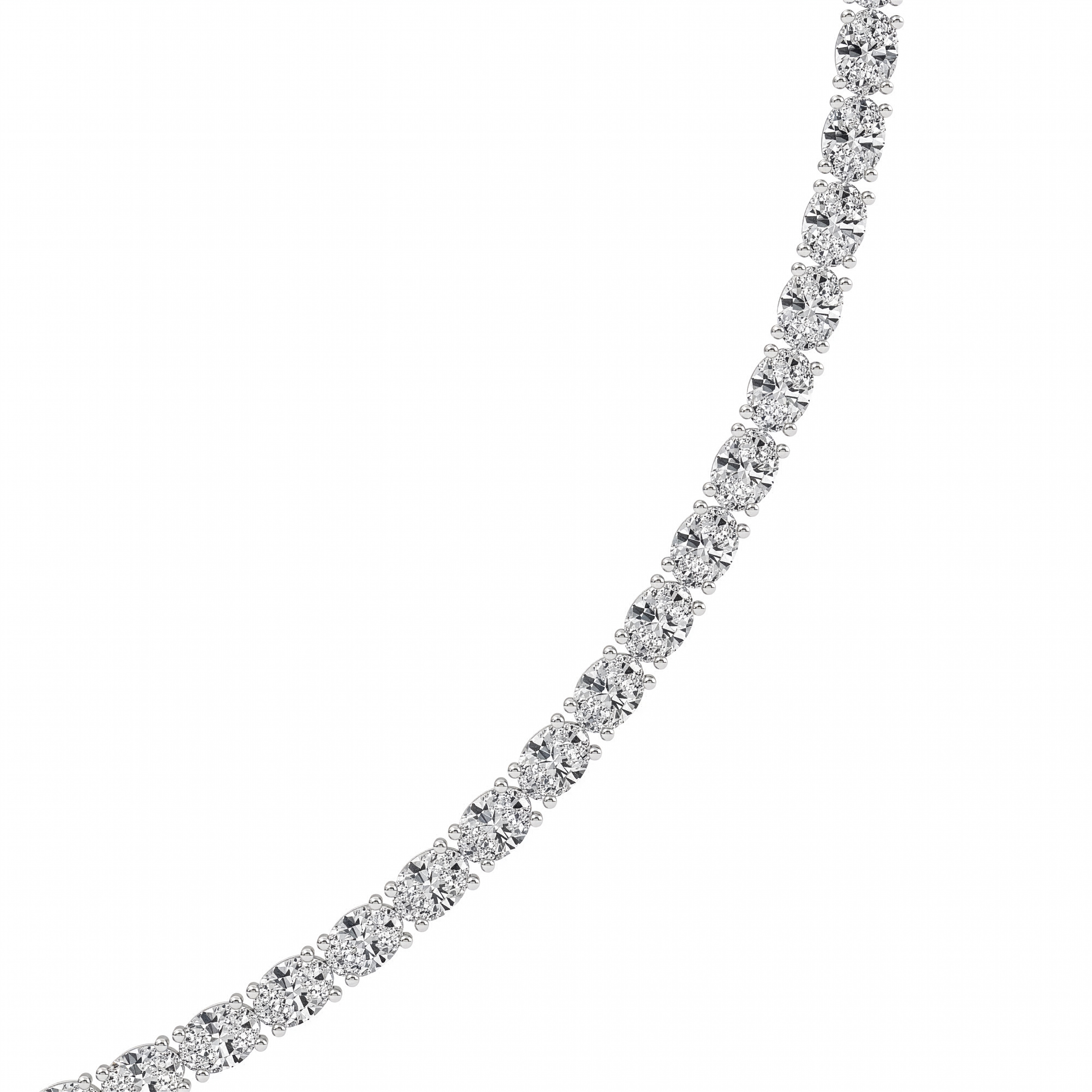 Adjustable Oval Lab Diamond Eternity Necklace