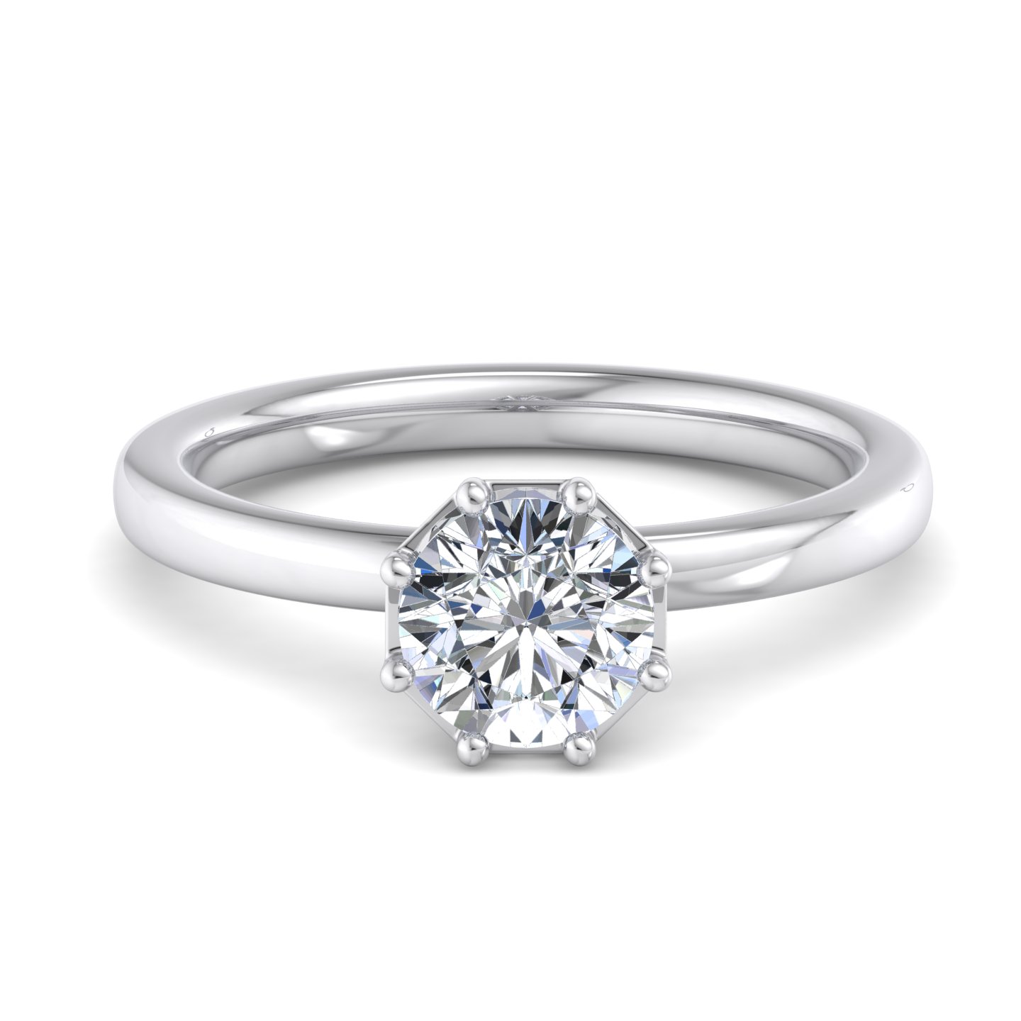 Ariya 8 Prong Hidden Halo Engagement Ring
