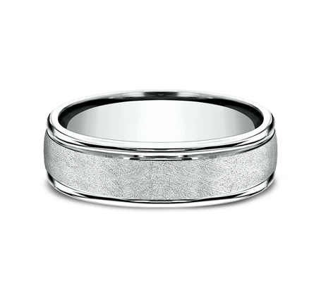 Linen Texture Drop Edge Comfort-Fit Band (6.5mm)