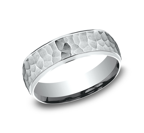 Hammered Drop Edge Comfort-Fit Band (6mm)