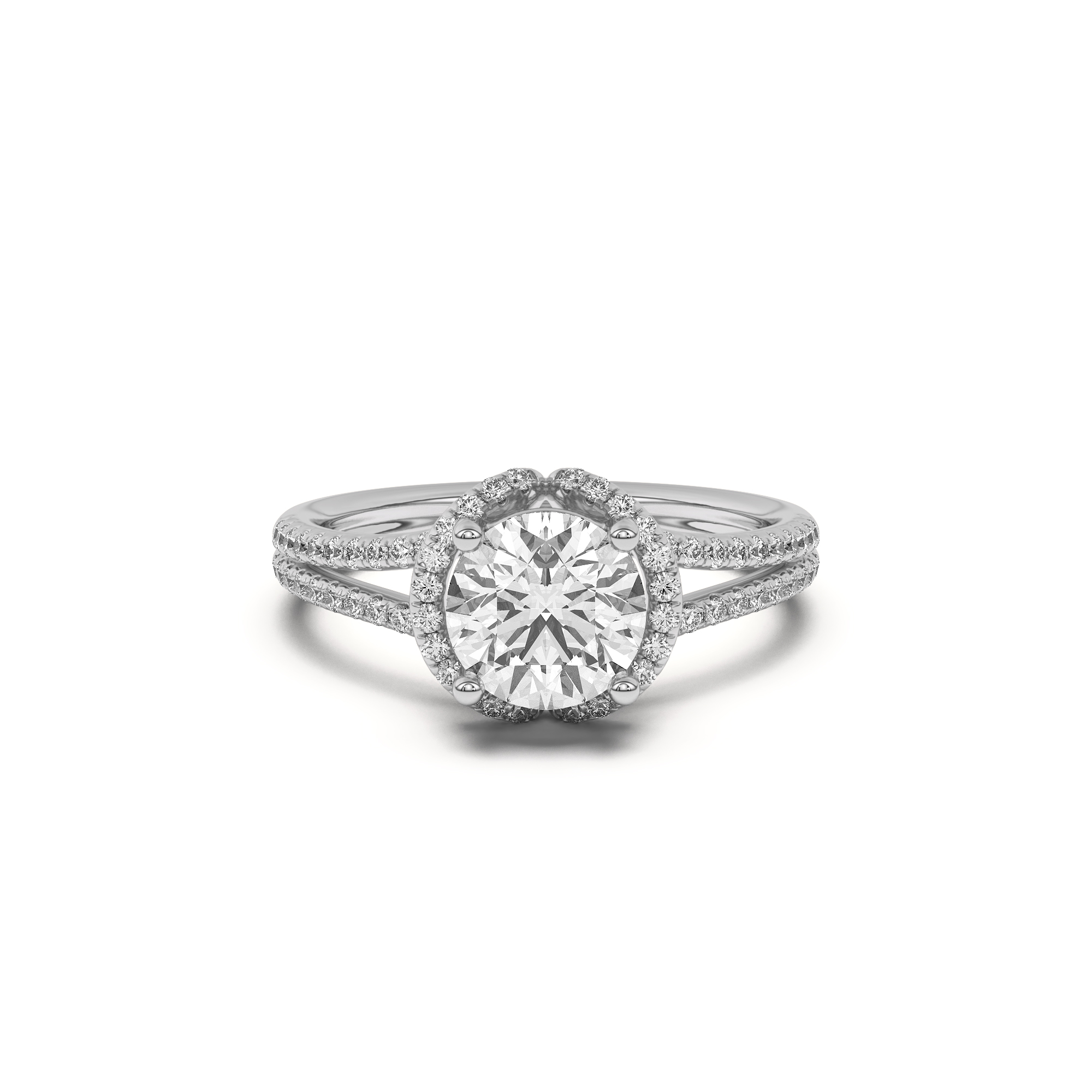 Andra Folded Halo Engagement Ring