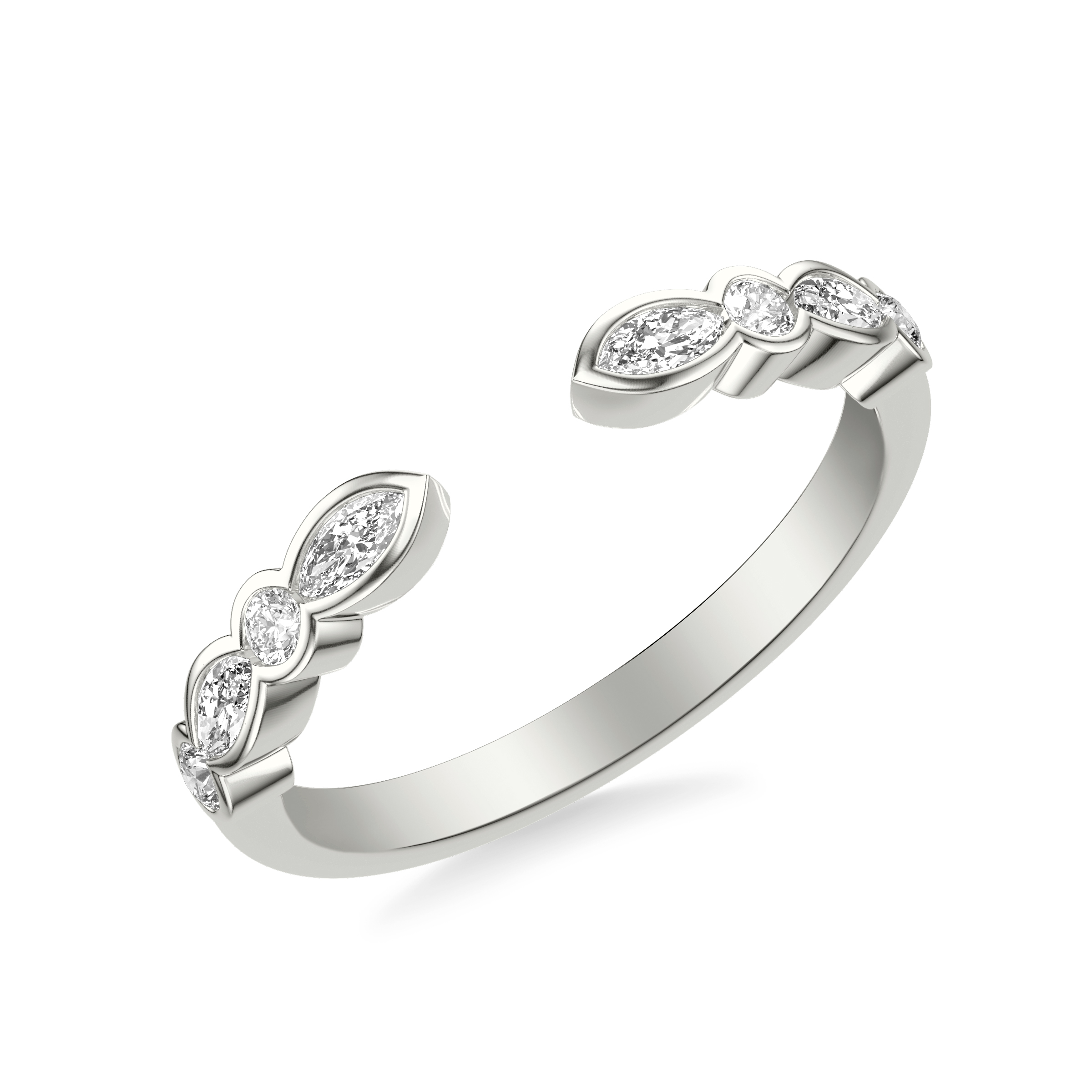 Bellamy Marquise And Round Bezel Open Band