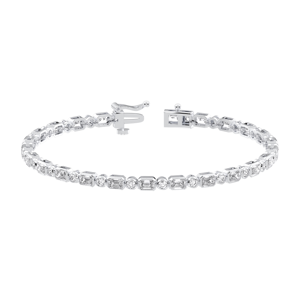 Elara Bezel-Set Diamond Tennis Bracelet