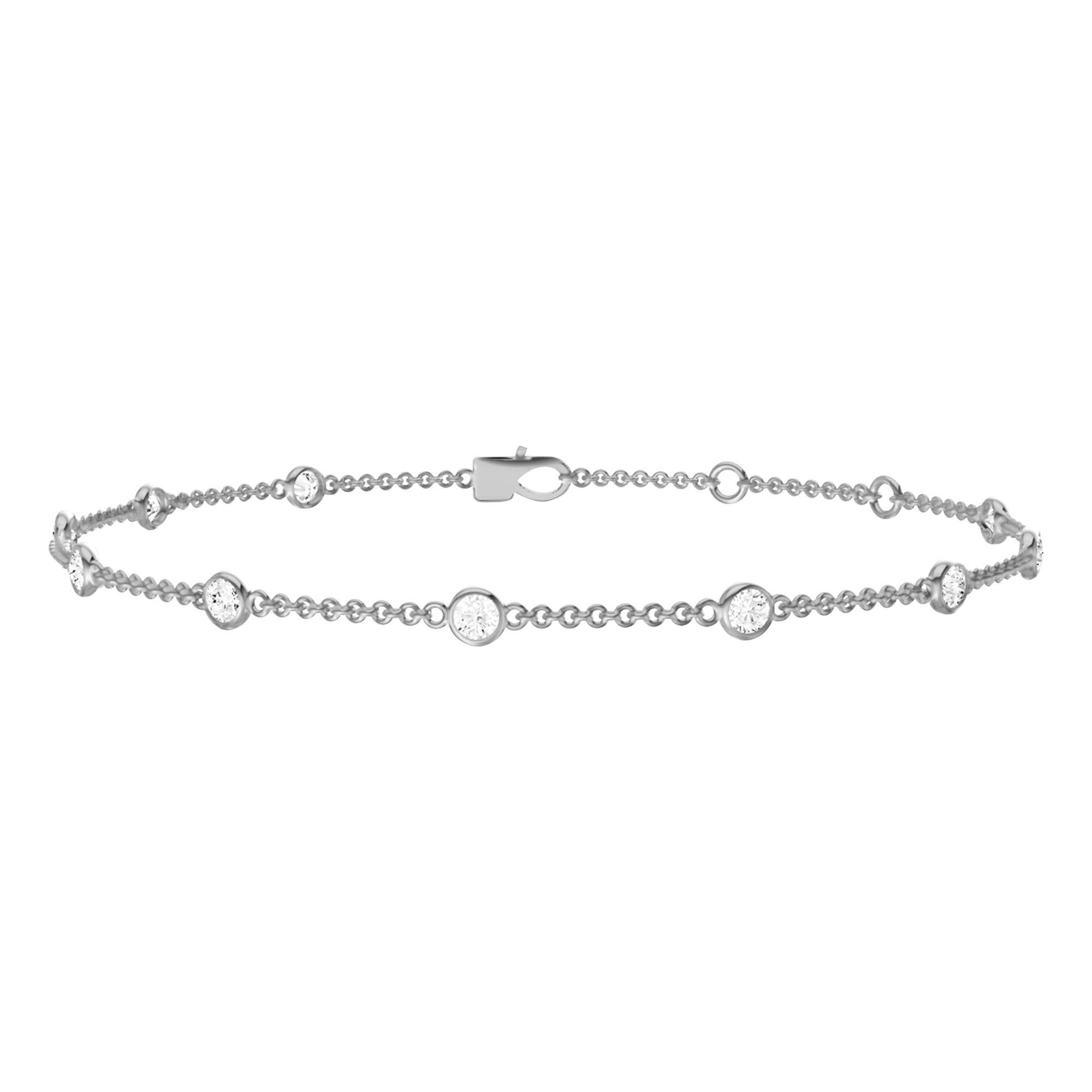 Bezel Diamond Station Bracelet