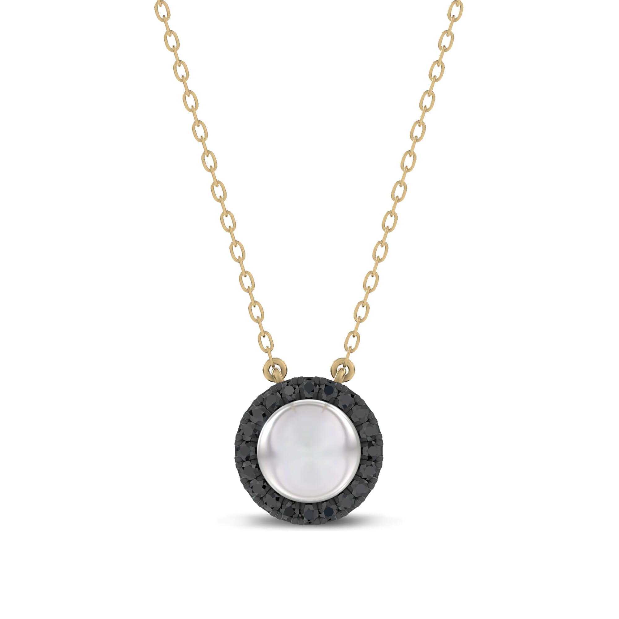 Midnight Noir Pearl Halo Necklace By Christian Siriano