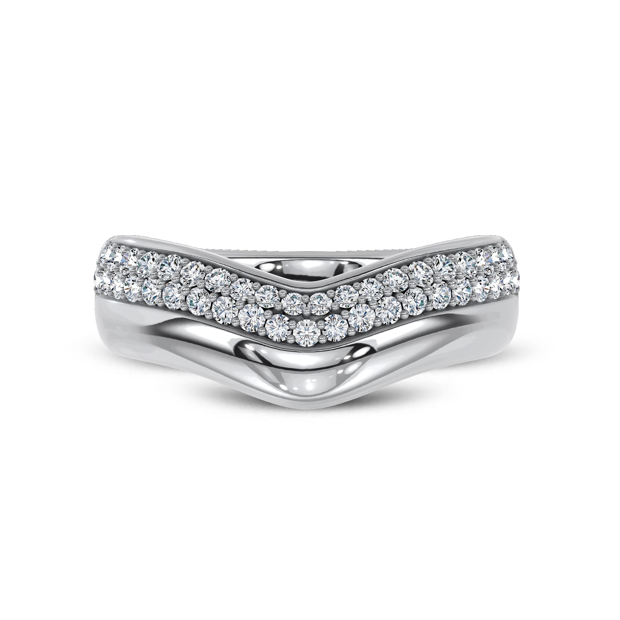Strata Curved Pave Diamond Band