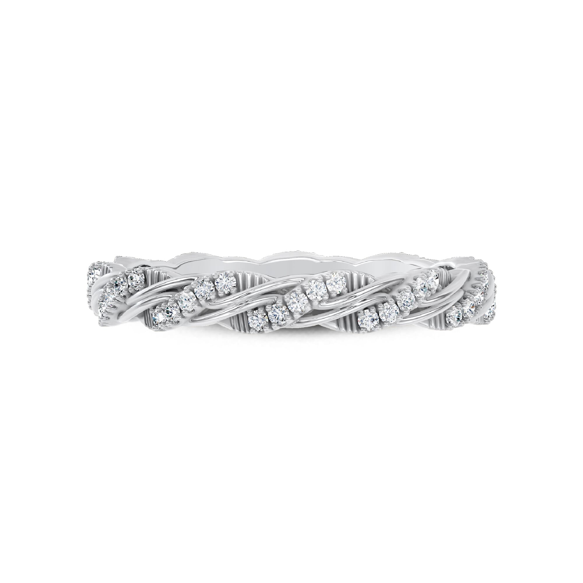 Woven Love Pave Ininity Band by Christian Siriano
