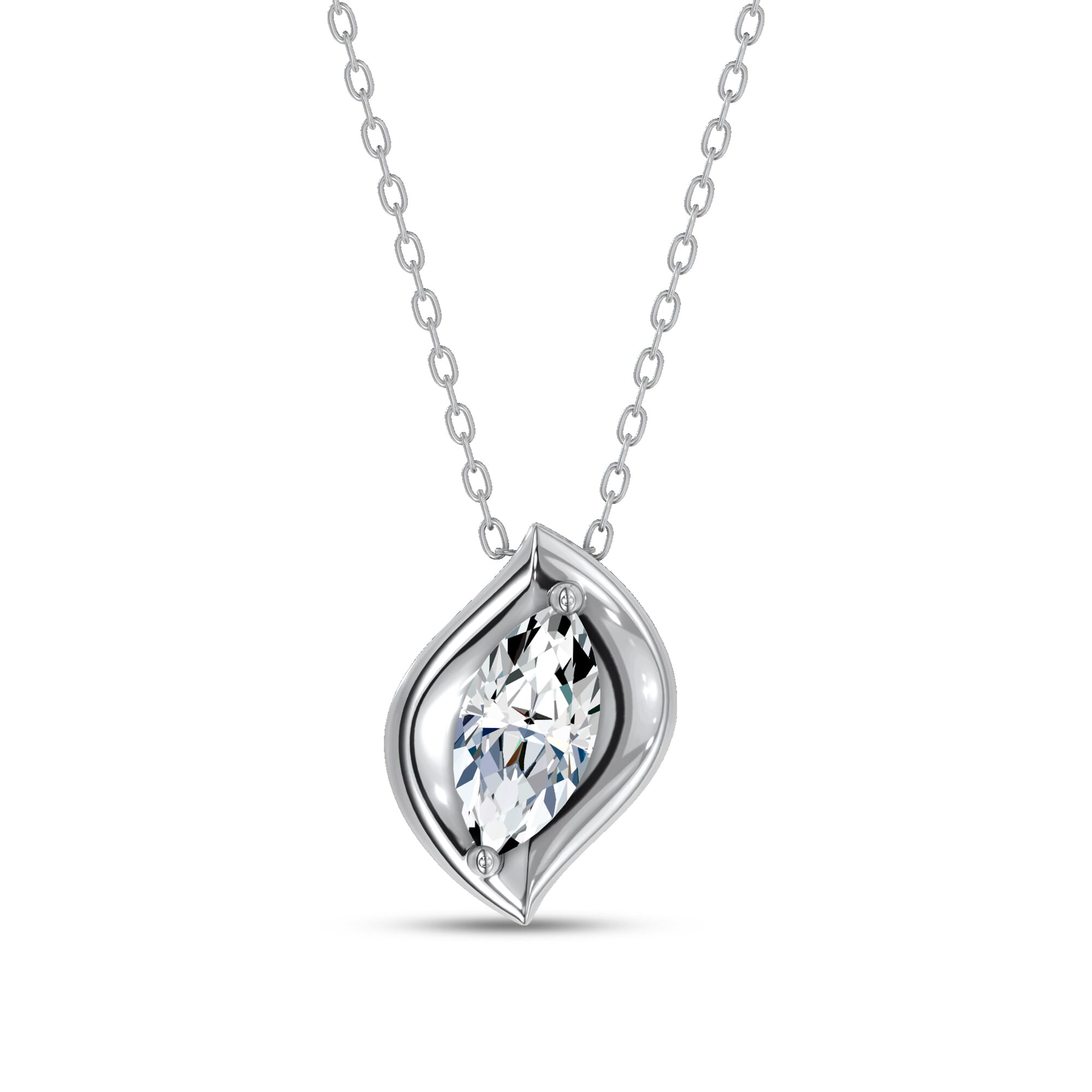 Draped Marquise Lab Diamond Pendant Necklace by Christian Siriano