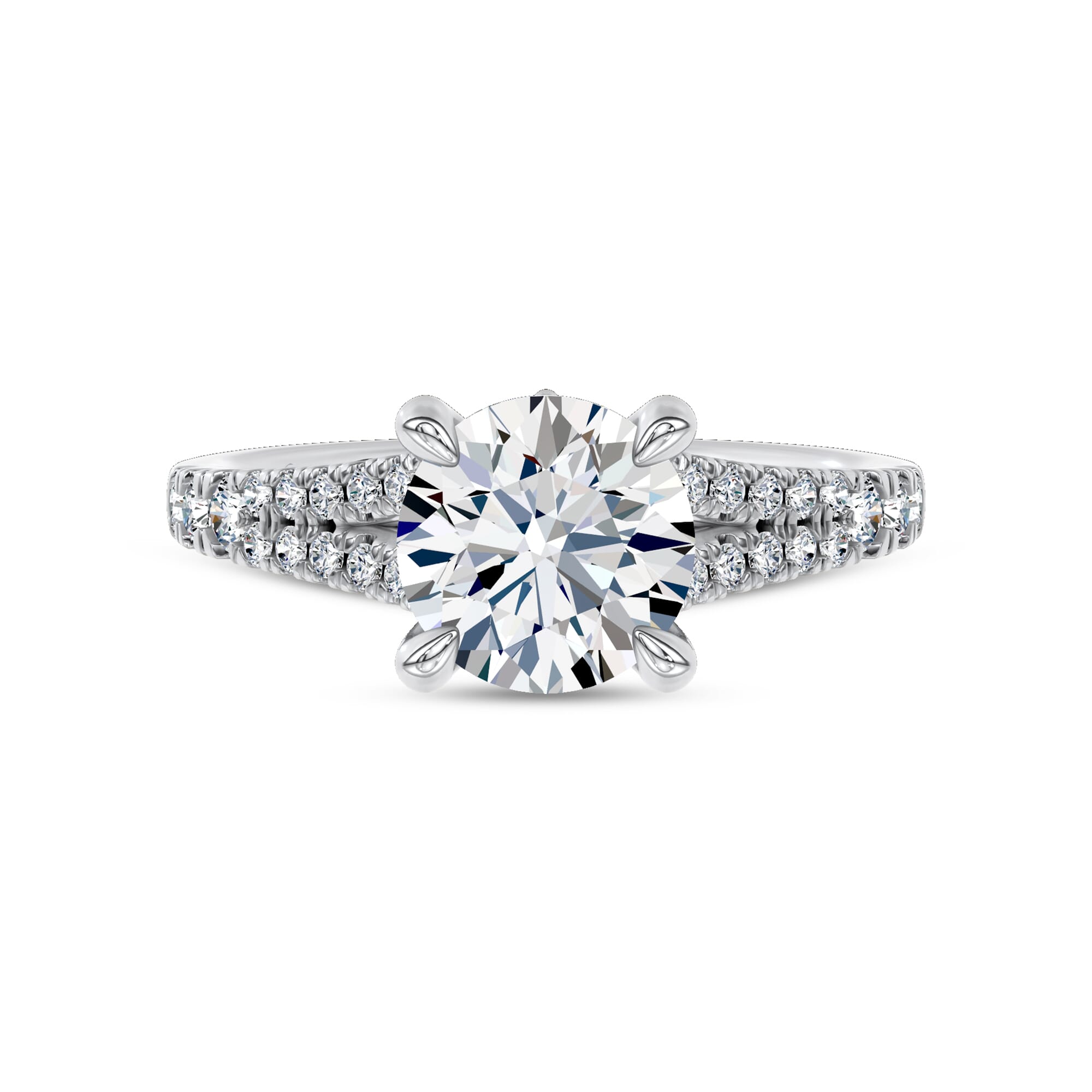 Lumea Split Shank Pave Engagement Ring by Christian Siriano