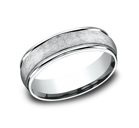 Linen Texture Drop Edge Comfort-Fit Band (6.5mm)
