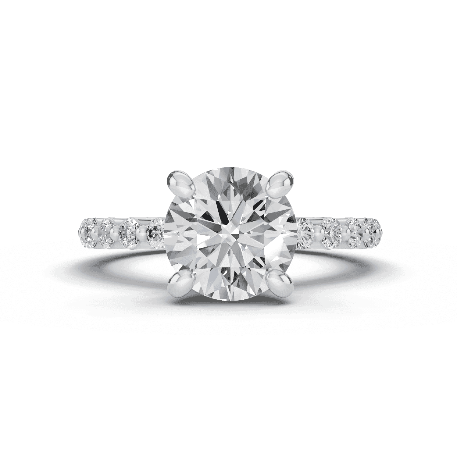 Signature Hearts and Arrows Hidden Halo Shared Prong Engagement Ring (.60ct. tw.)
