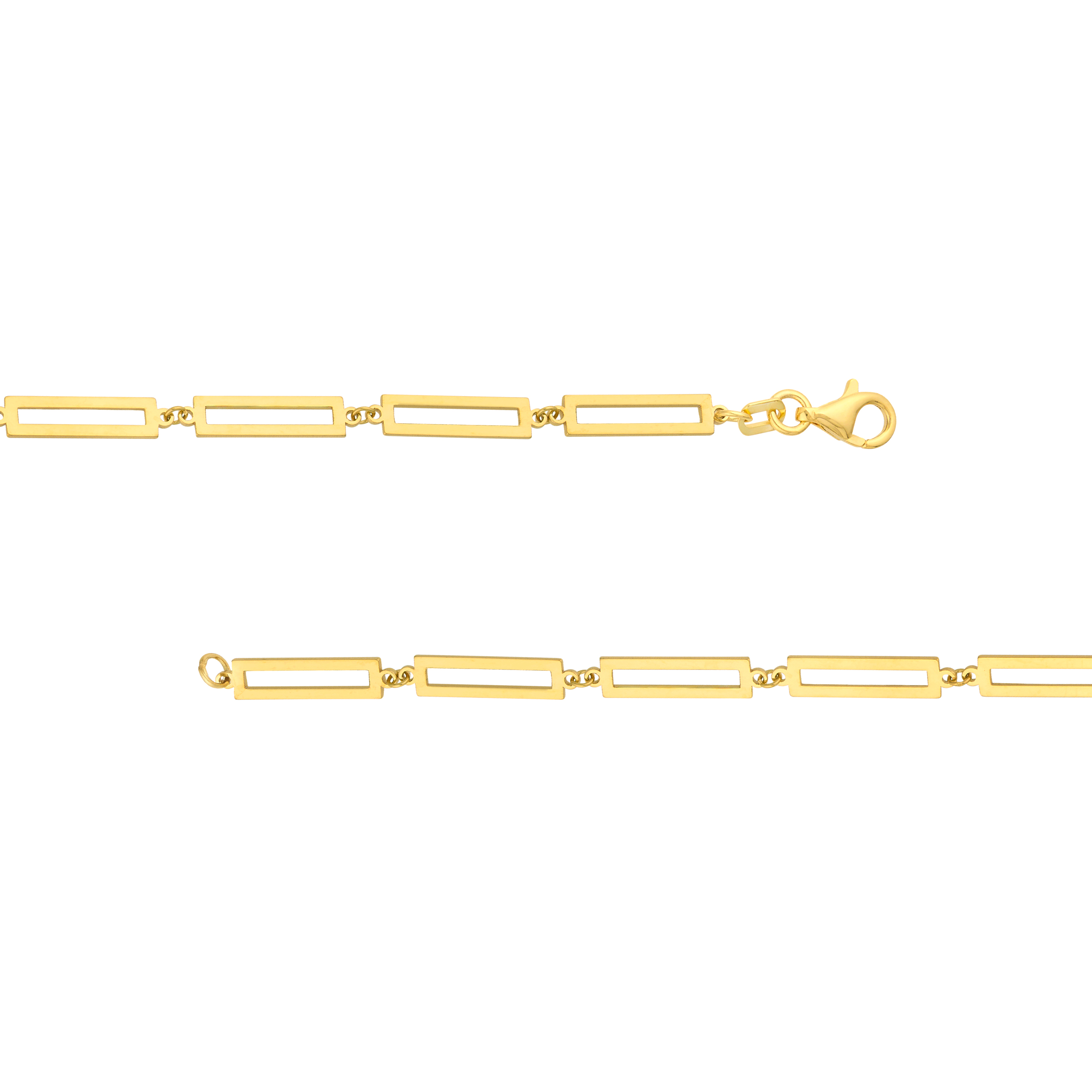 Open Rectangle Link Bracelet