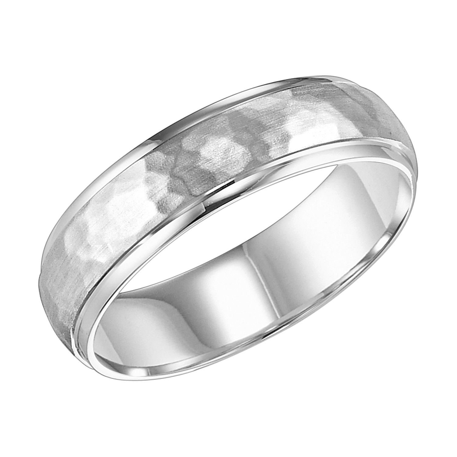 Hammered Satin Finish Wedding Band (6mm)