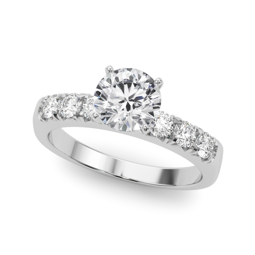 Belle French Pave Diamond Engagement Ring