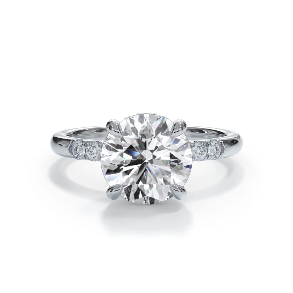 Bellora Trio Pave Hidden Halo Engagement Ring (2mm)