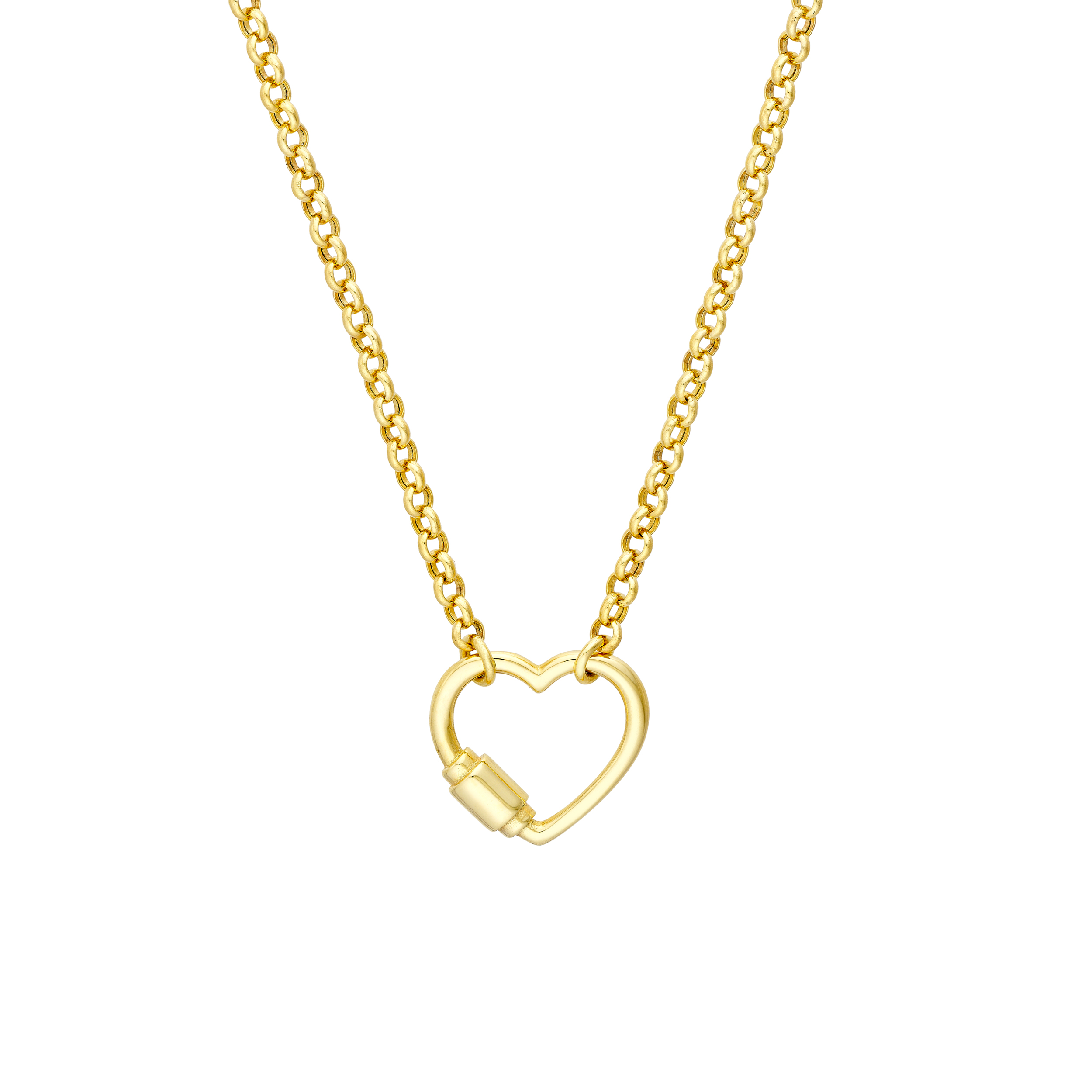 Carabiner Heart Gold Necklace