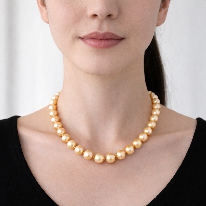 Golden South Sea Pearl Necklace (12-15.5mm)