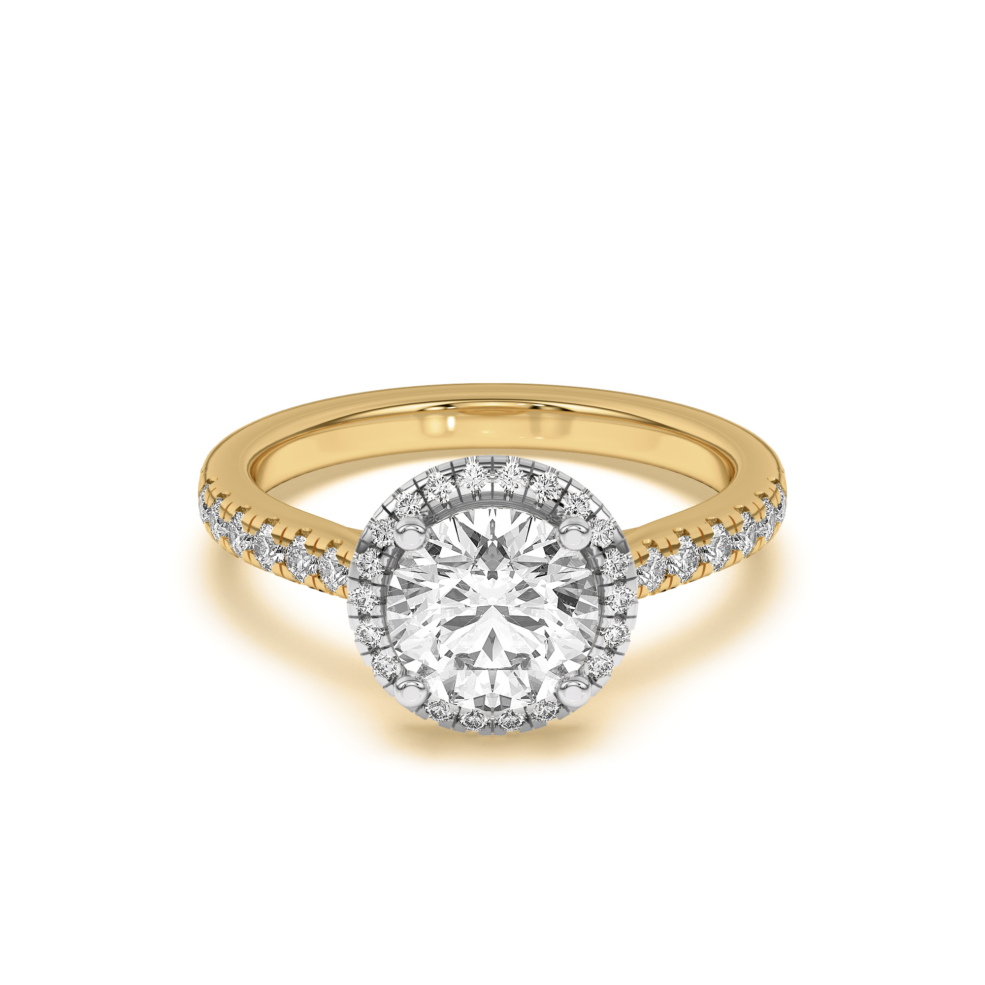 Estelle Classic Pave Cathedral Halo Two-Tone Engagement Ring