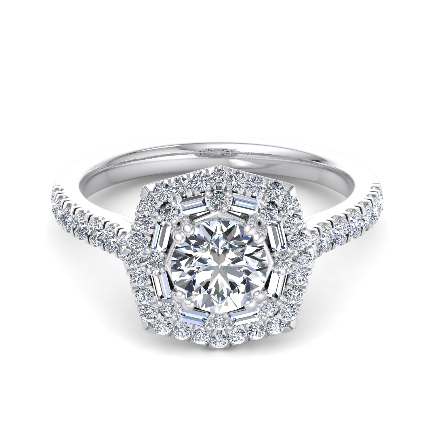 Eva Double Halo Engagement Ring
