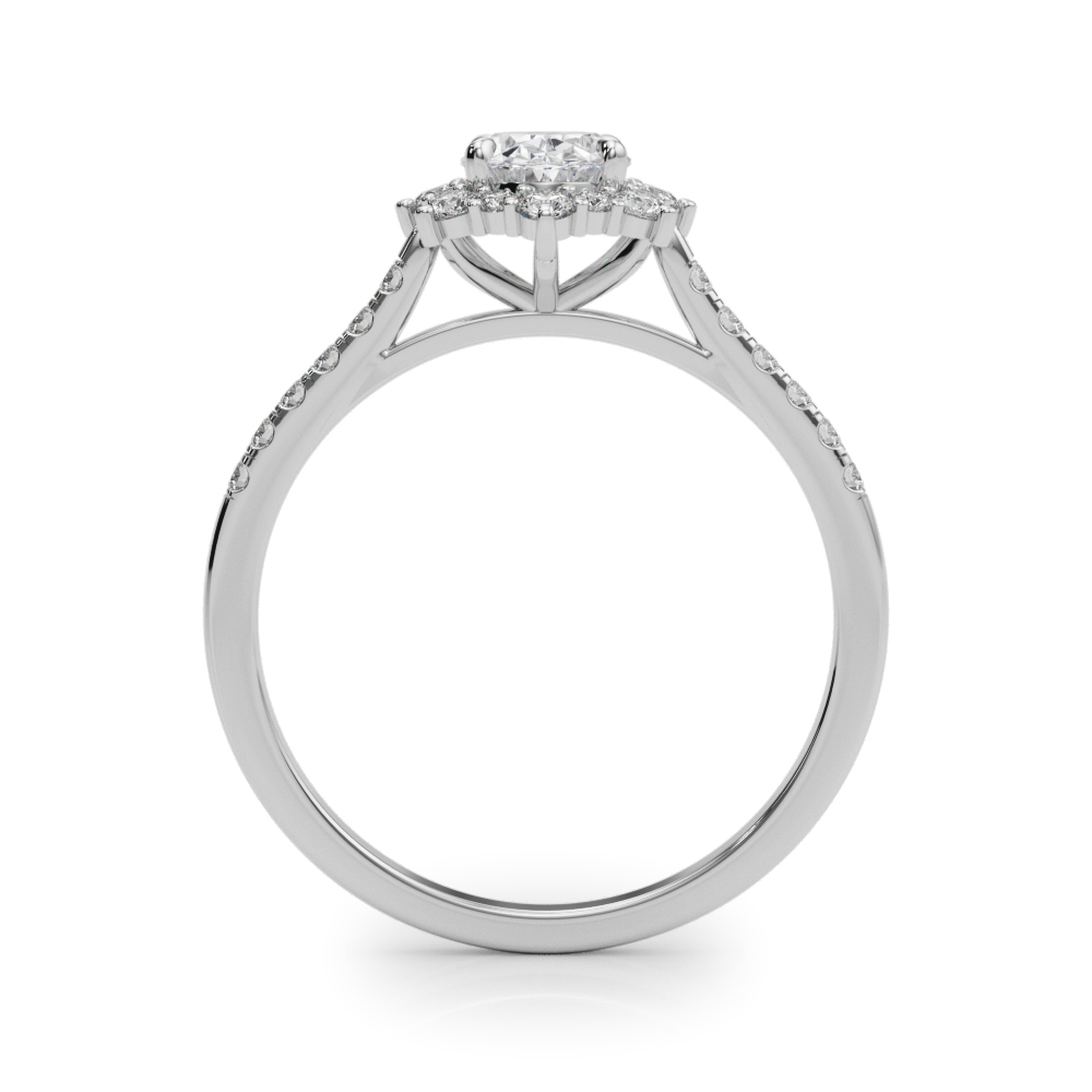 Starburst Halo Engagement Ring
