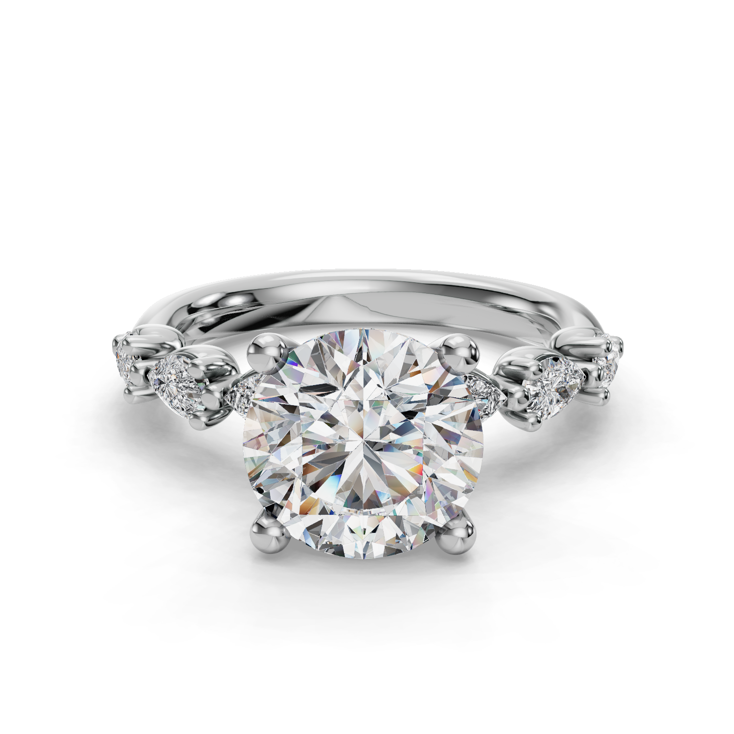 Oramar Classic Pear Diamond Engagement Ring