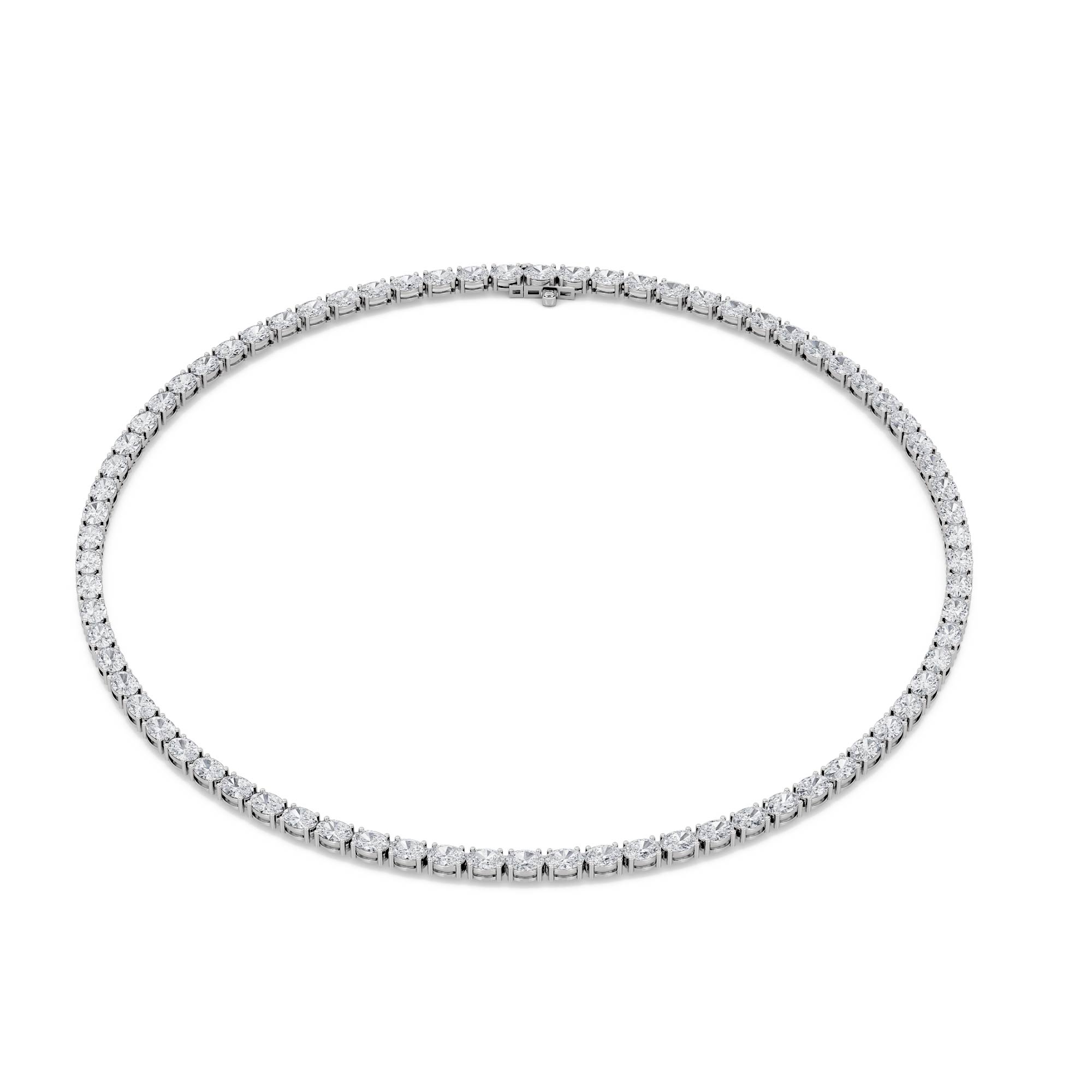 Adjustable Oval Lab Diamond Eternity Necklace