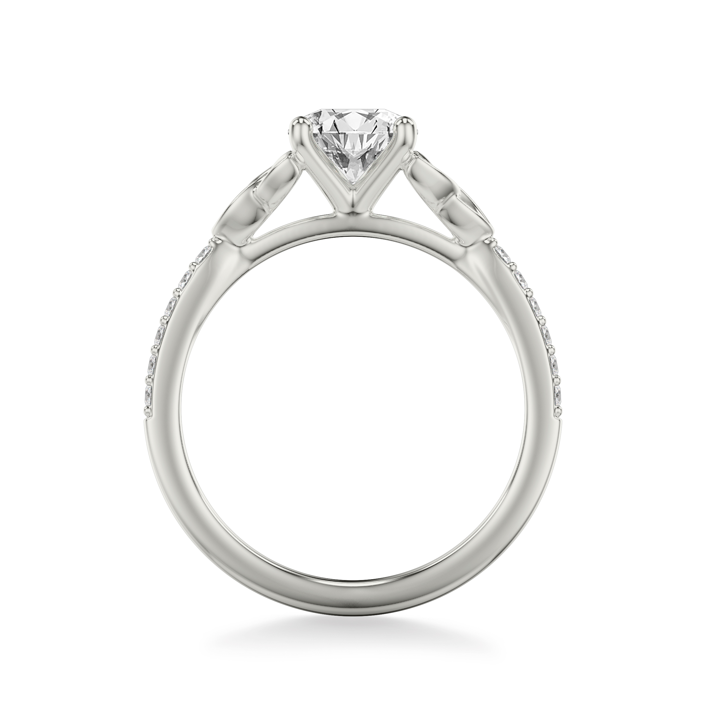 Shelley Trinity Pave Engagement Ring