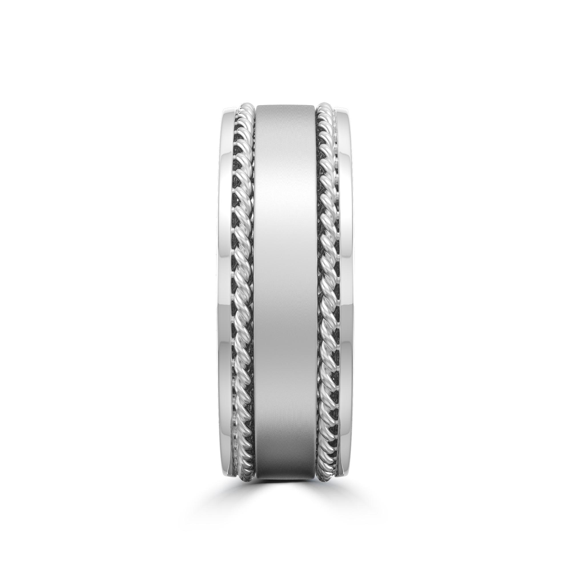 Matte Center Rope Edge Comfort Fit Band (8mm)