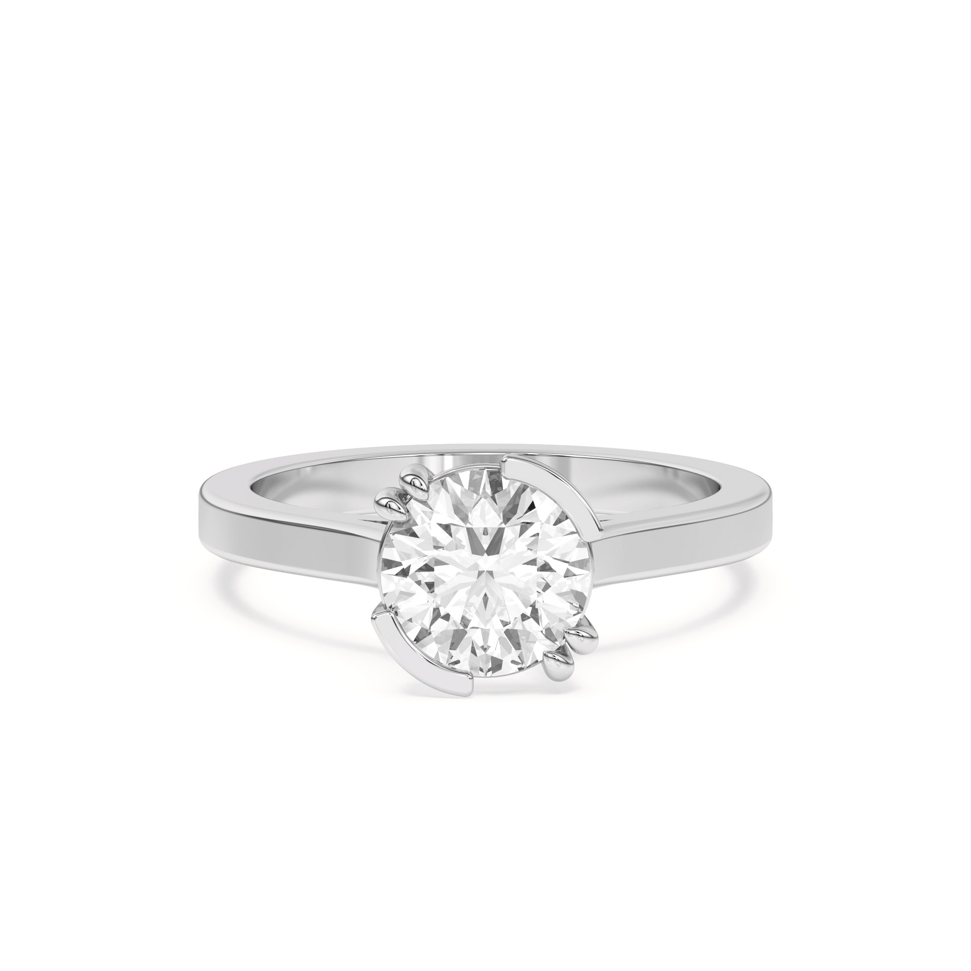 Fusion Mixed Prong Engagement Ring