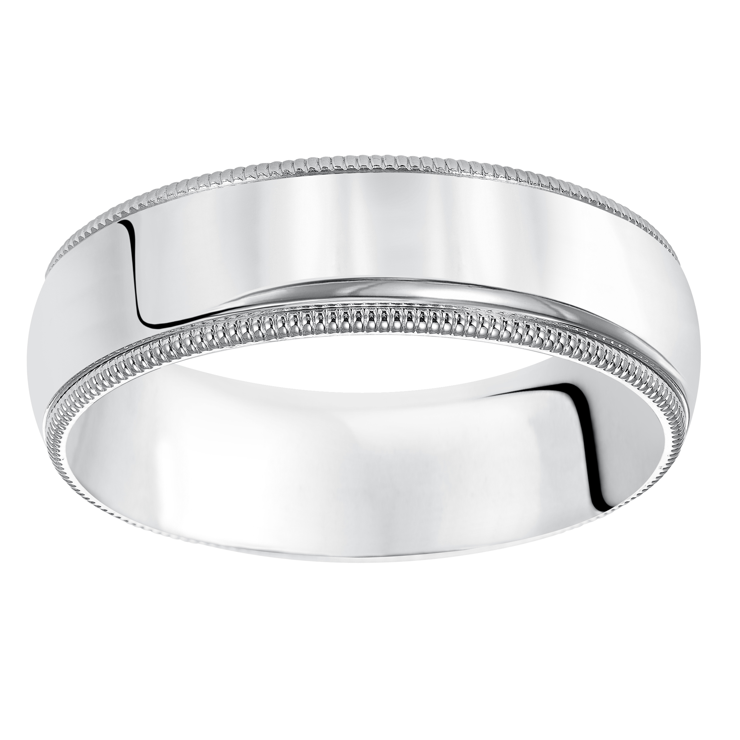 Milgrain Low Dome Comfort Fit Polished Band (7mm)