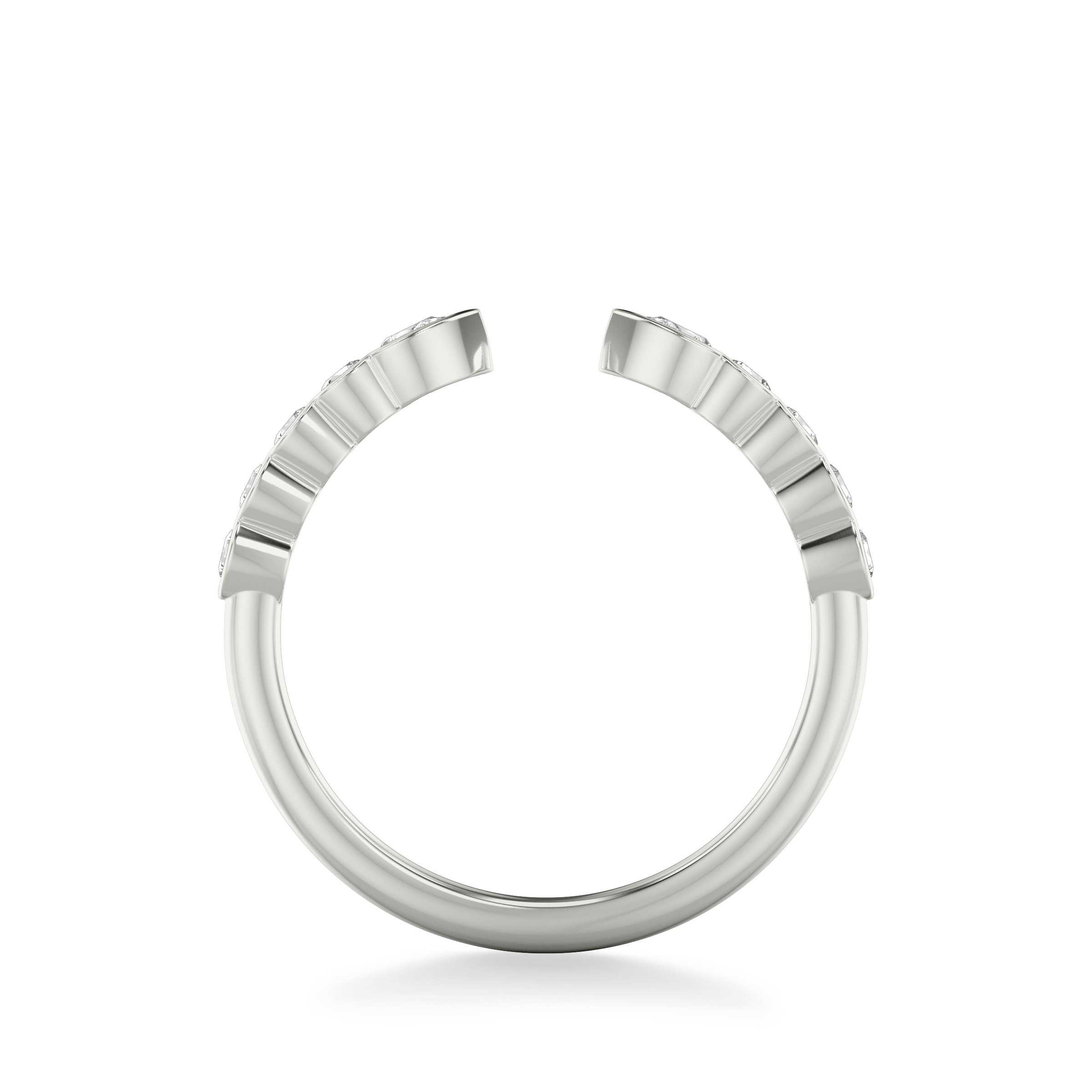 Clover Pear And Round Bezel Open Band