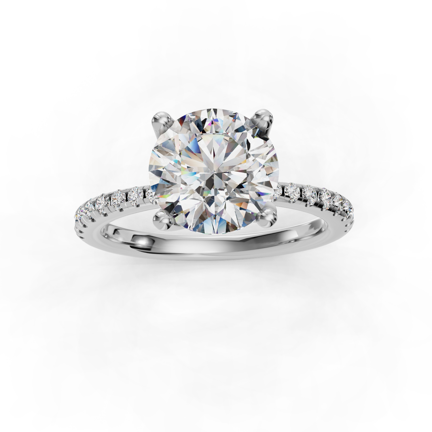 Emelia Pinched Pave Engagement Ring