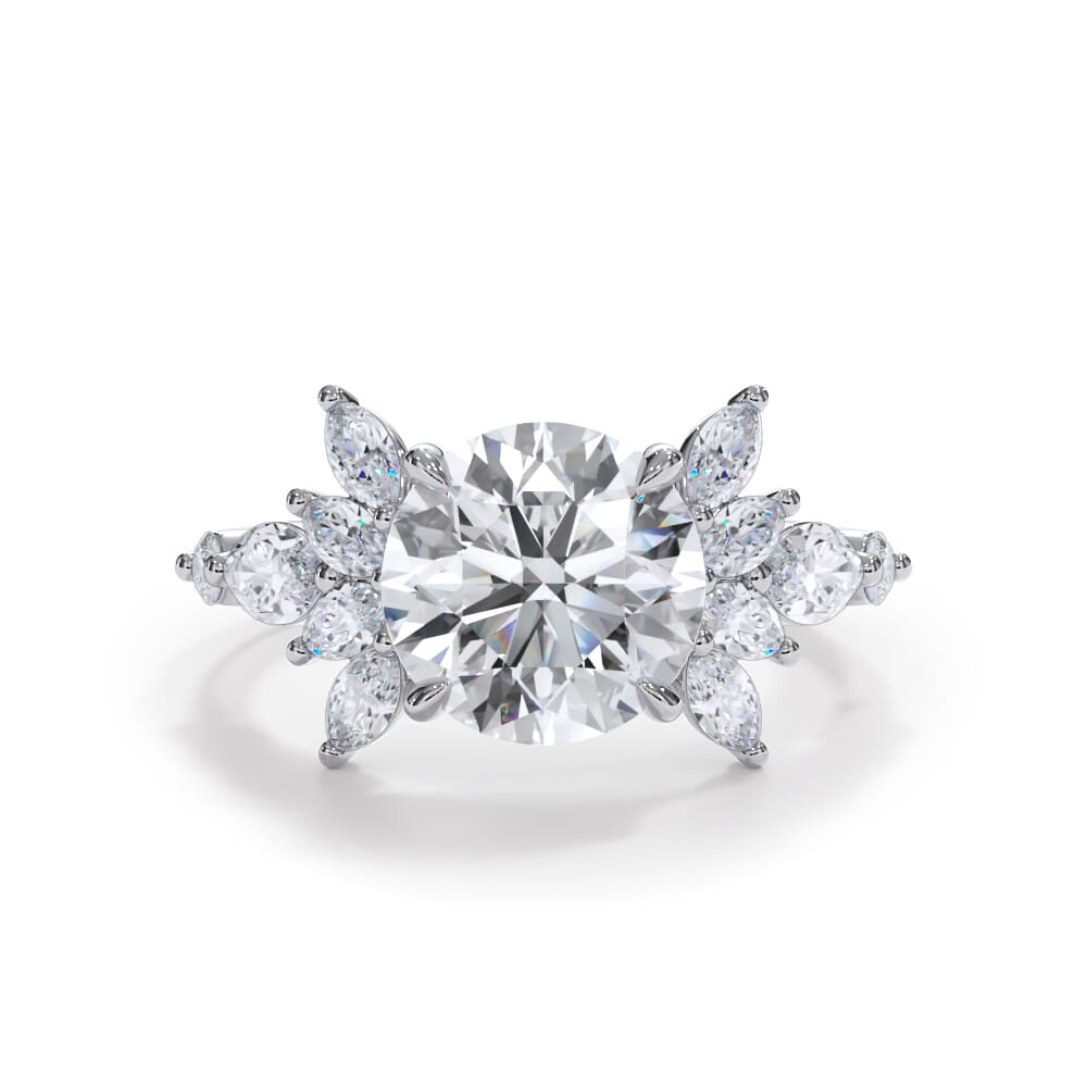 Novara Marquise Diamond Demi Halo Engagement Ring