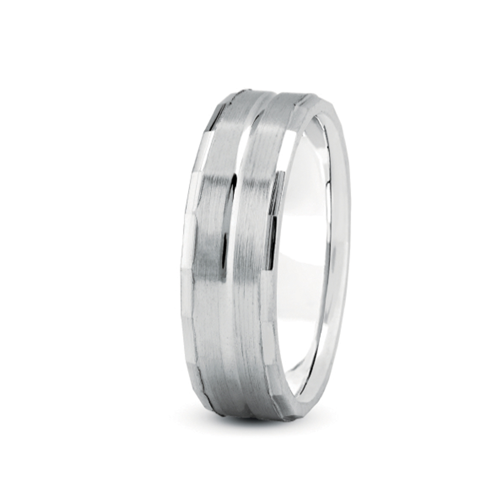 Geometric Band With Satin Finished Center (4mm)