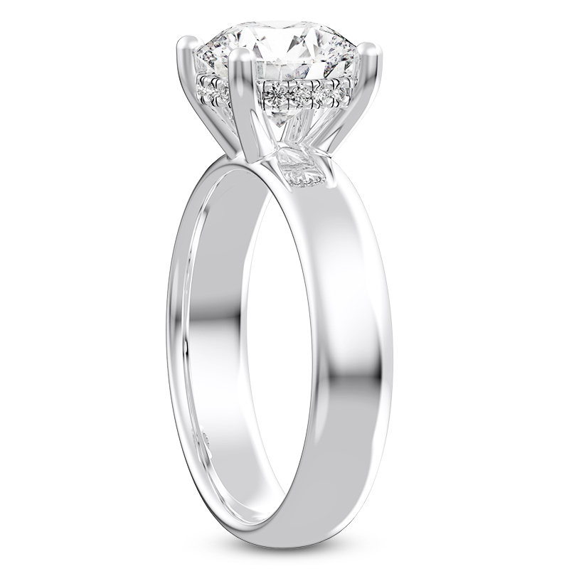 Monaco Wide Hidden Halo Solitaire (4MM)