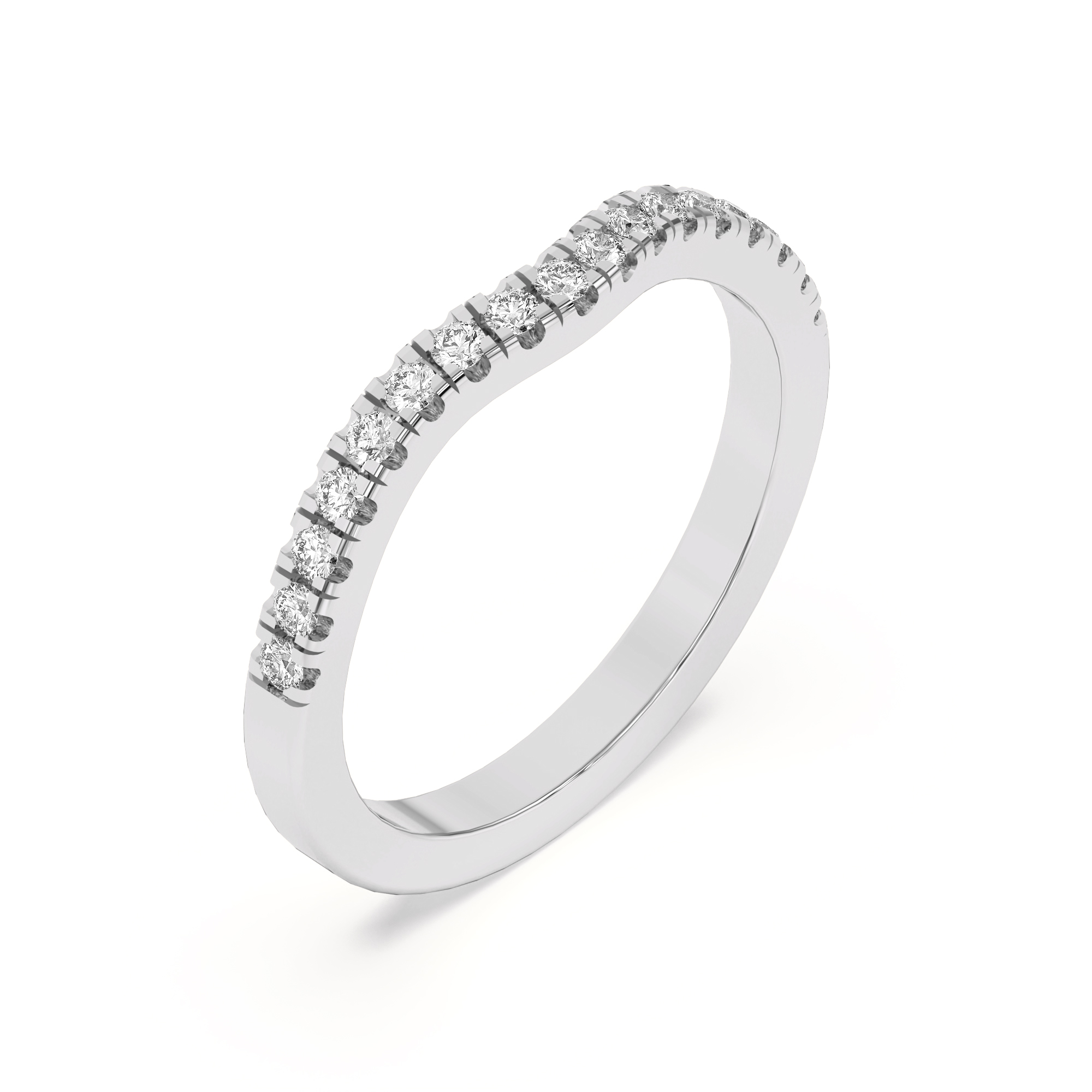 Trielle Pave Curved Band