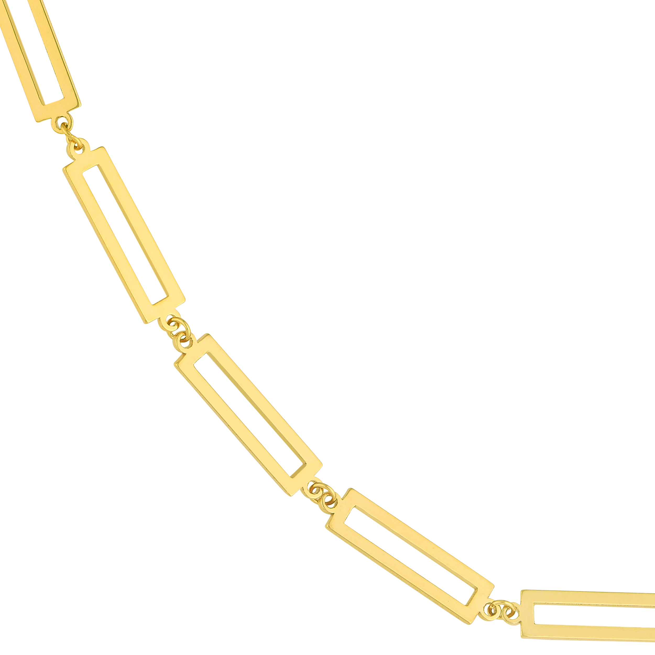 Rectangular Link Gold Necklace