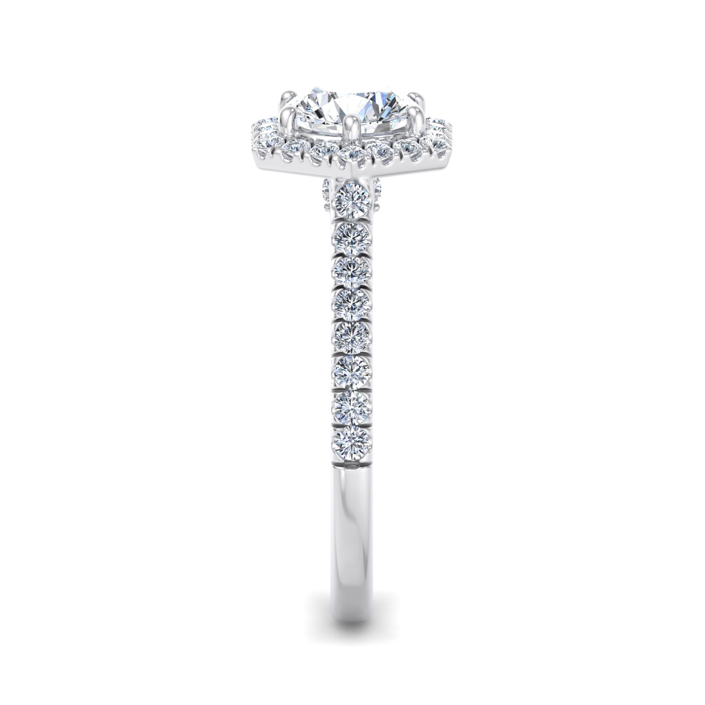 Lily Hexagon Frame Halo Engagement Ring