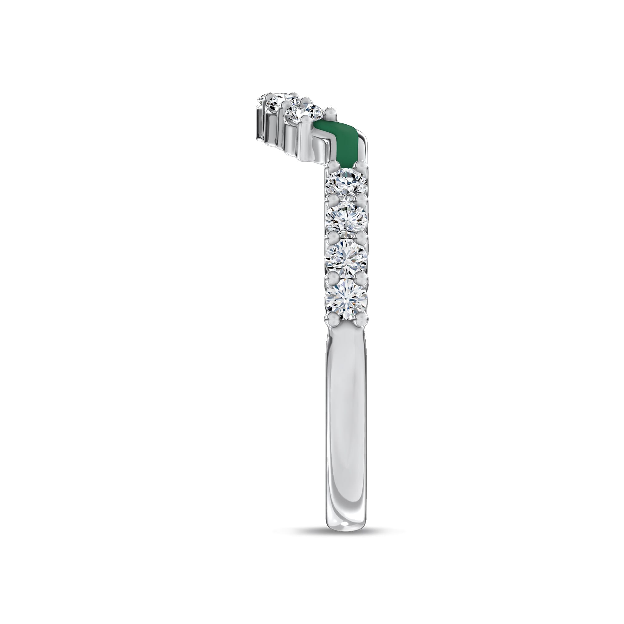 Colvivre Green Ceramic Contoured Pave Band by Christian Siriano