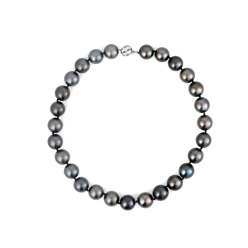 Tahitian Black Pearl Necklace (15-16 mm, 18.5")